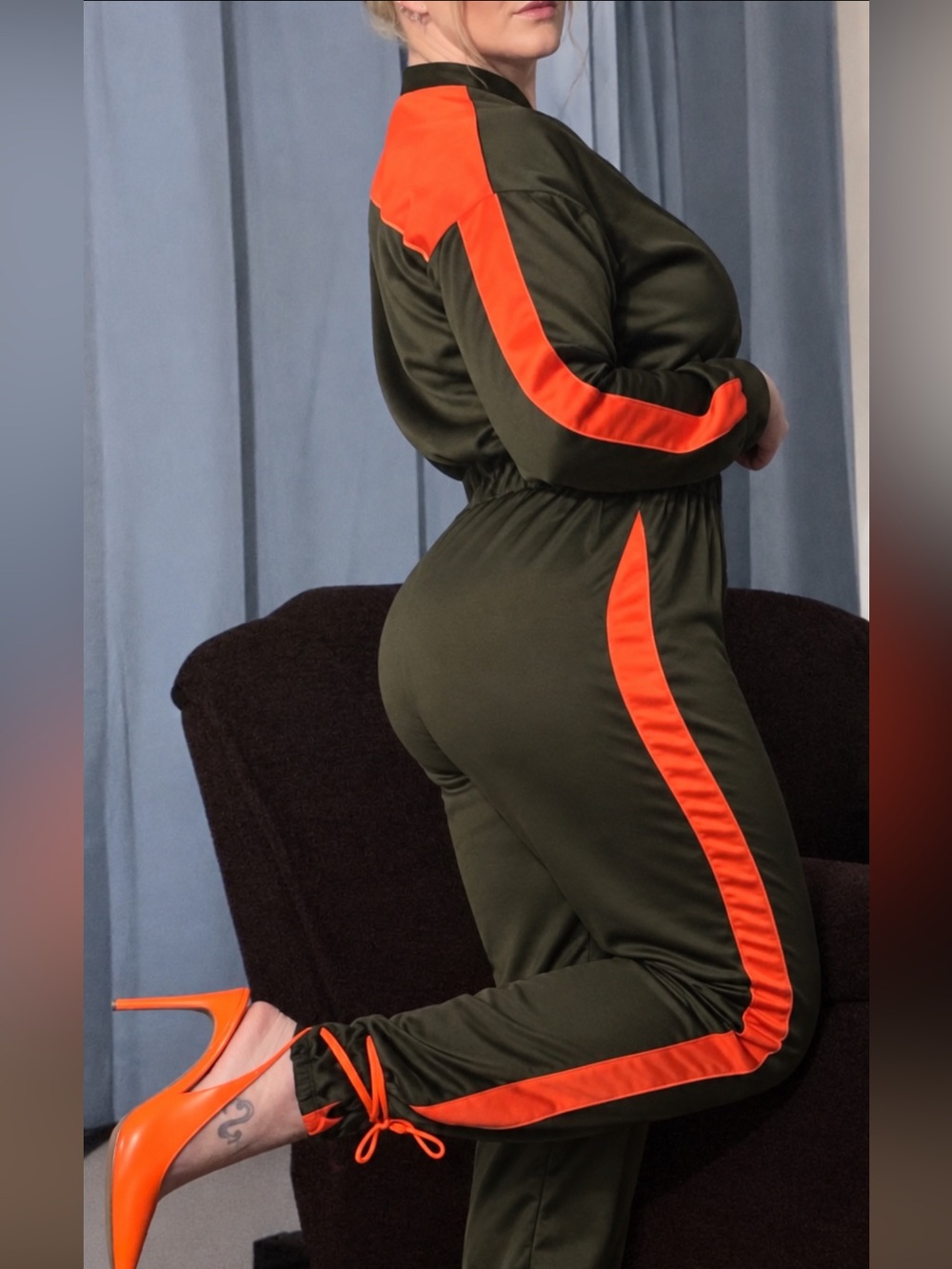 Gabrielle Union jumpsuit Color Block Size Large Like New